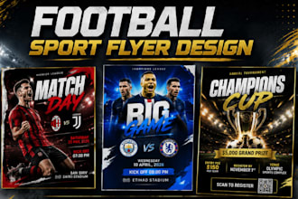 design professional football flyer, sports poster and match day graphics