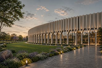 do architectural commercial building exterior with realistic renders