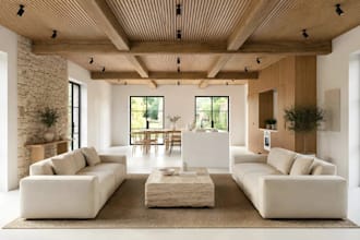 modern open concept kitchen,mediterranean villa interior,furniture layout,revit