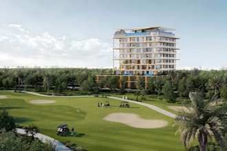 design golf course, golf villa, golf club, and resort 3d visualization
