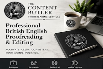 proofread and edit your document in british  english