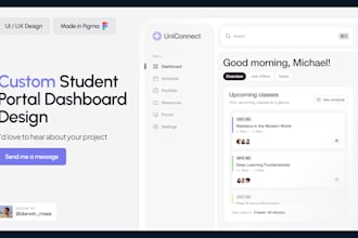 design a student portal dashboard using figma