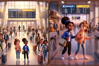 do custom children book illustration, kids storybook illustration KDP formatting