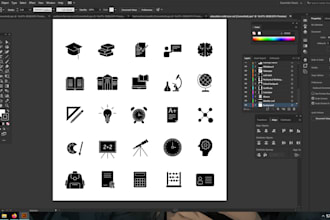 make vector line icon and solid icon