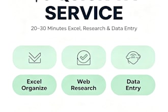 organize excel sheets, research data and input information