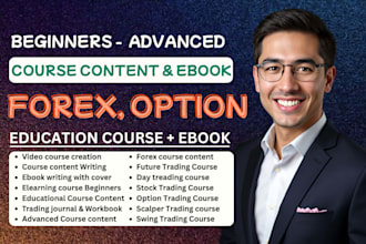 create beginner forex trading course content, options trading ebook video course