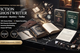 be your fiction book ghostwriter and romance ebook writer