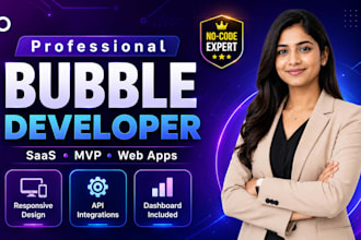 do bubble io website development, build bubble app, bubble mvp saas developer