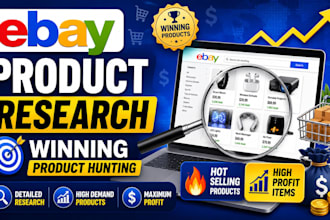 do ebay product research and winning product hunting