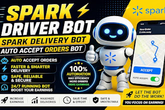 setup spark driver bot, spark delivery bot auto accept orders bot, spark