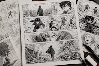 be your manga storyboard artist for comic storyboard and manga script