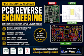 do pcb reverse engineering, pcb layout and schematic recreation