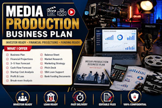 write a media production company business plan with financial projections