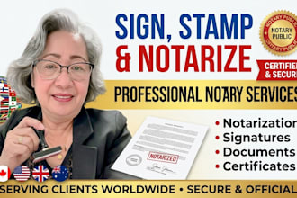 sign stamp and notarize US CPA letter, income verification and mortgage letter
