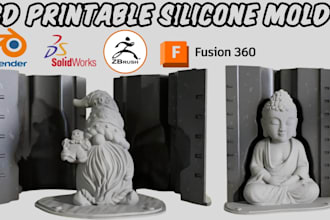 design 3d printable silicone mold for resin, soap, candle and casting