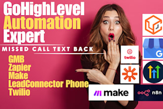 gohighlevel missed call text back automation leadconnector phone twilio gmb make