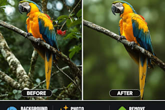 do background blur,retouching and remove simple objects