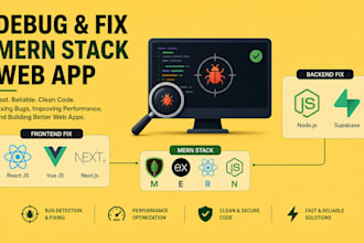 debug and fix your react js vue js next js frontend fix nodejs supabase backend