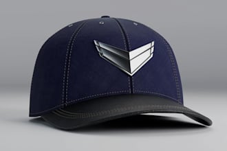 create custom 3d cap design realistic hat mockup 3d embroidery cap logo