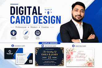 design professional business cards and digital card
