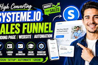 design systeme io website, sales funel, online course, landing page automation