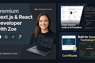 build premium nextjs website react web app and tailwind frontend web app