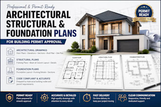 create architectural drawings, structural plans and foundation plans for permits