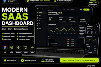 design modern saas dashboard UI UX in figma