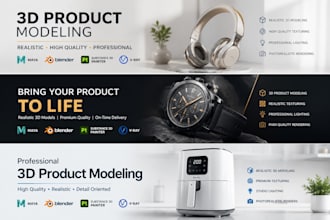 do realistic 3d product modeling rendering and texturing