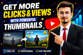 design clickable youtube thumbnails in 24hrs