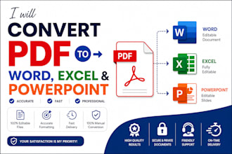 convert PDF to word, excel and powerpoint