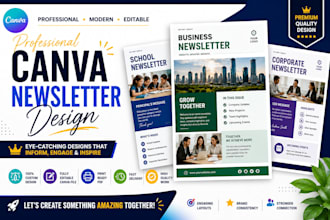 create an editable canva newsletter template for your business