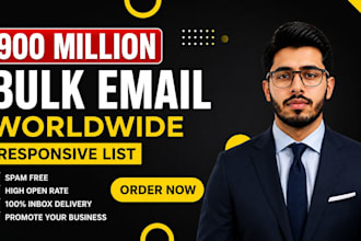 send 900 millions bulk email blast email marketing campaign for business growth