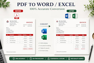 convert PDF to word or excel