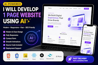 develop an ai powered modern 1 page website
