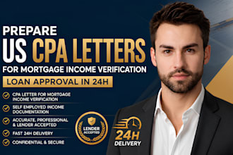 prepare US CPA letters for mortgage income verification loan approval in 24h