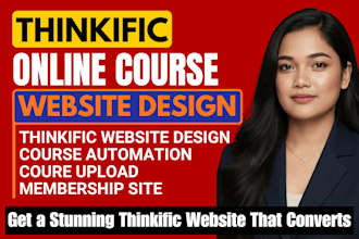 setup online course on thinkific, thinkific landing page, thinkific migration