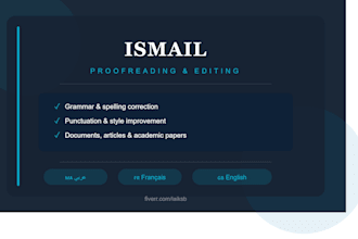 proofread arabic, french and english texts professionally