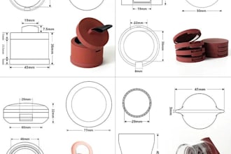 design any 3d bottle, perfume cap, cosmetic packaging in cad for manufacturing