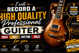 record a high quality professional guiter rock jazz rhythm solo for you