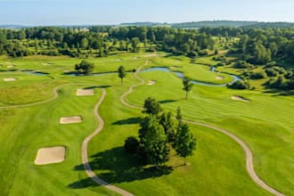 design 3d disc golf course, sports park, golf clubhouse, golf environment design