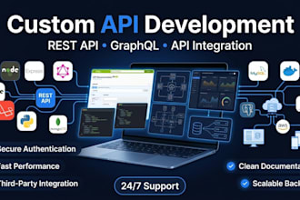 develop rest API, graphql API, custom API integration and backend API