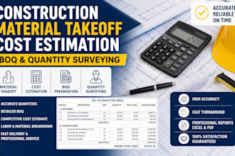 do construction material takeoff cost estimation boq and quantity surveying