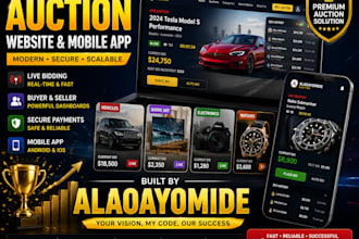 develop a modern auction websites and mobile apps with real time bidding
