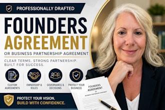 draft a founders agreement or business partnership agreement
