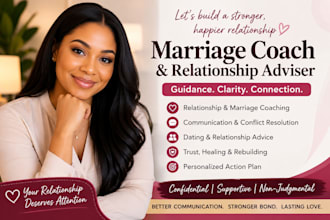 be your marriage coach, relationship adviser and dating consultant