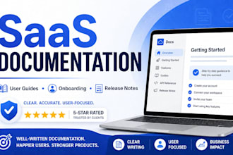 write saas documentation user guides and onboarding guides for your product