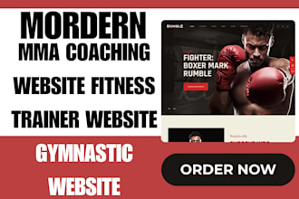 design converting MMA coaching website fitness trainer website gymnastic website