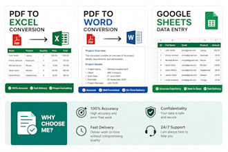 convert PDF to excel, word and goggle sheets accurately
