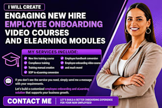 create engaging new hire employee onboarding video courses and elearning modules